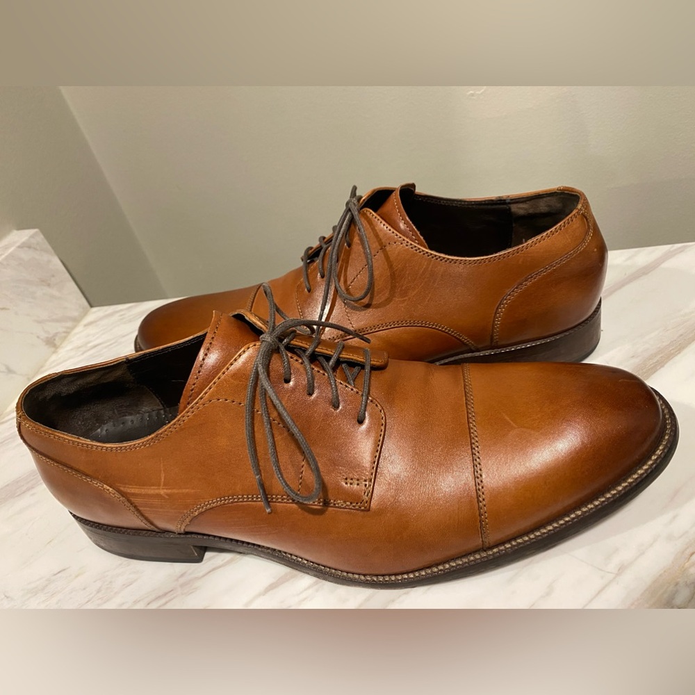 Cole Haan Oxfords C24120 Tan Men’s US10.5M India Leather Captoe Dress Shoes